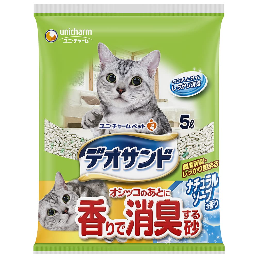 ☆ デオサンド 香りで消臭する紙砂 ナチュラルソープの香り × 3個セット 91 ユニ・チャームペット ユニ・チャーム デオサンド 香りで消臭する紙砂